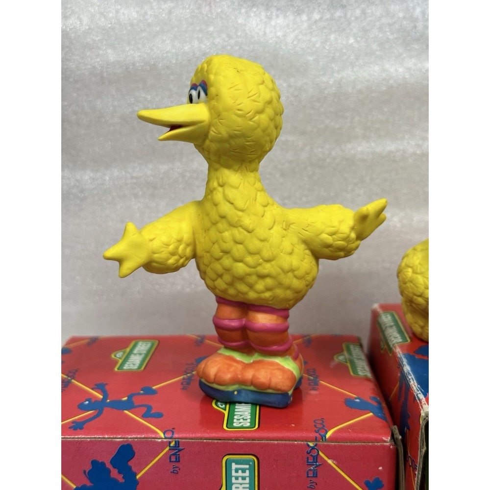 Vintage Sesame Street Big Bird Licensed Enesco 1993 Set Of 2 In Original Box - Picture 9 of 12
